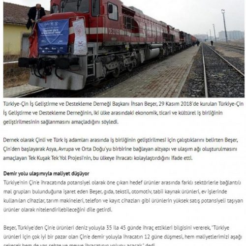 Çin’e İhracat Süresinin Kısalması Türk İş İnsanlarını Sevindirdi – DENİZ BÜLTEN